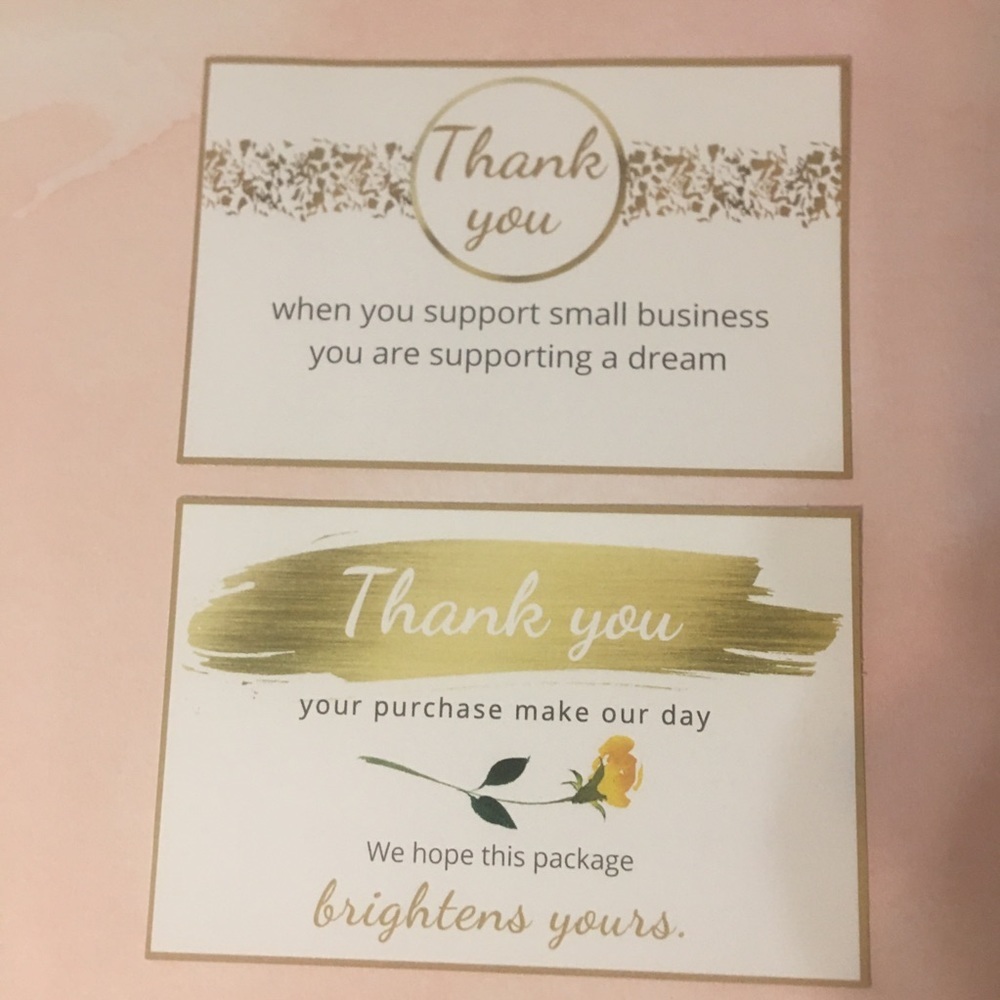 20 THANK YOU CARDS (4 x 6”)